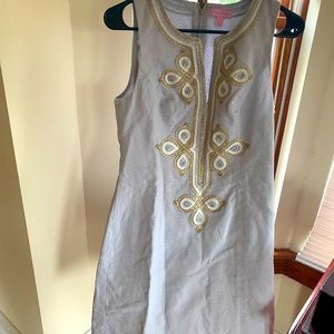 Lilly Pulitzer Shift Dress Gray Metallic Dress